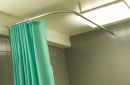 Shower curtain rails for hospital / healthcare